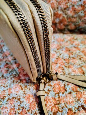 Beige SafeKeeper Organizer Zip Around Faux Leather Wallet